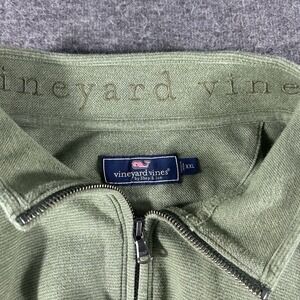 Vineyard Vines Quarter Zip Pullover Green Golf Preppy Size 2XL Cotton Blend